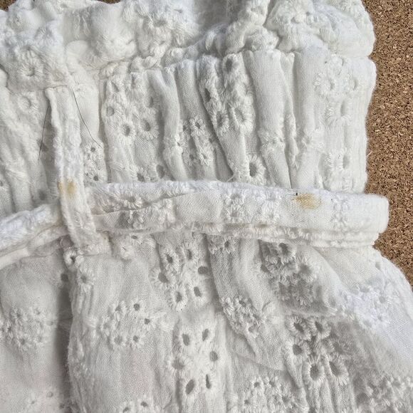 Miami Women's Booty Shorts Size L White Some Stains On Belt/Tie (A8) - Picture 10 of 10